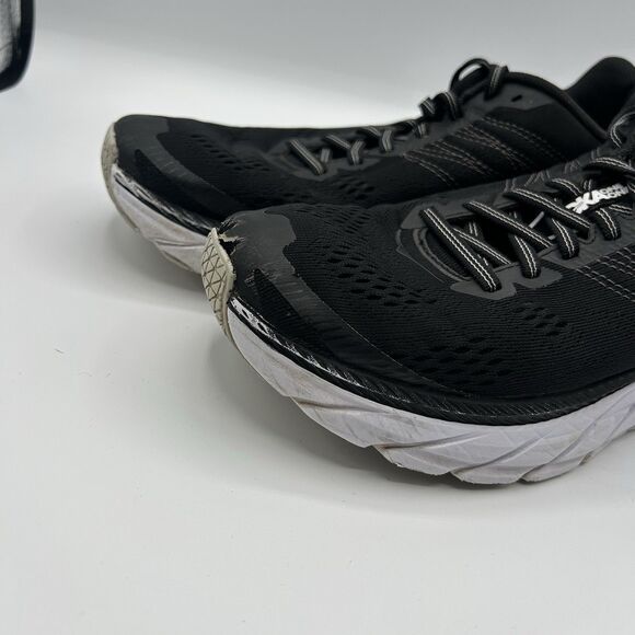 Hoka One One Clifton 6 Women’s Size 8 Running Shoes Black White 1102873 BWHT - Picture 3 of 16